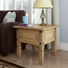 Corona Lamp Table, Mexican Solid Pine