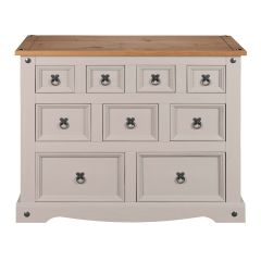 Corona Grey Merchant Chest of 9 Drawers - Mexican Solid Pine