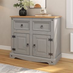 Corona Grey Sideboard 2 Door 2 Drawer Mexican Solid Pine