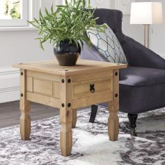 Corona 1 Drawer Lamp Table Mexican Solid Pine