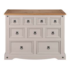 Corona Grey Merchant Chest of 9 Drawers - Mexican Solid Pine