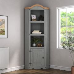 Corona Grey Corner Display Unit - Mexican Solid Pine