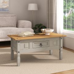 Corona Grey Coffee Table 1 Drawer Mexican Pine