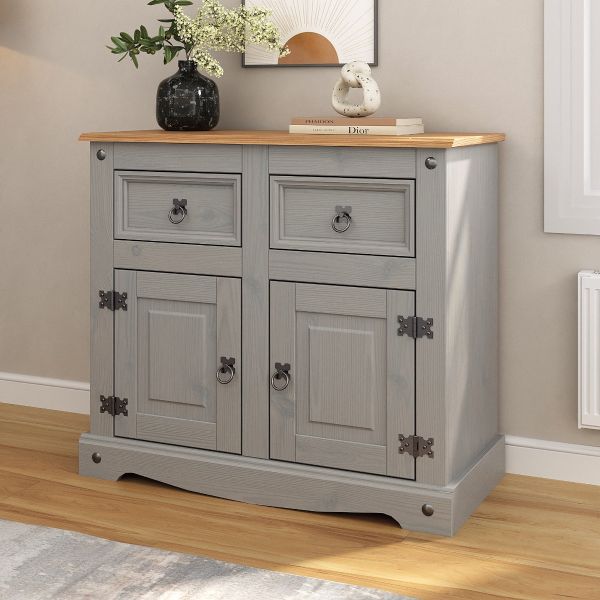 Corona Grey Sideboard 2 Door 2 Drawer Mexican Solid Pine