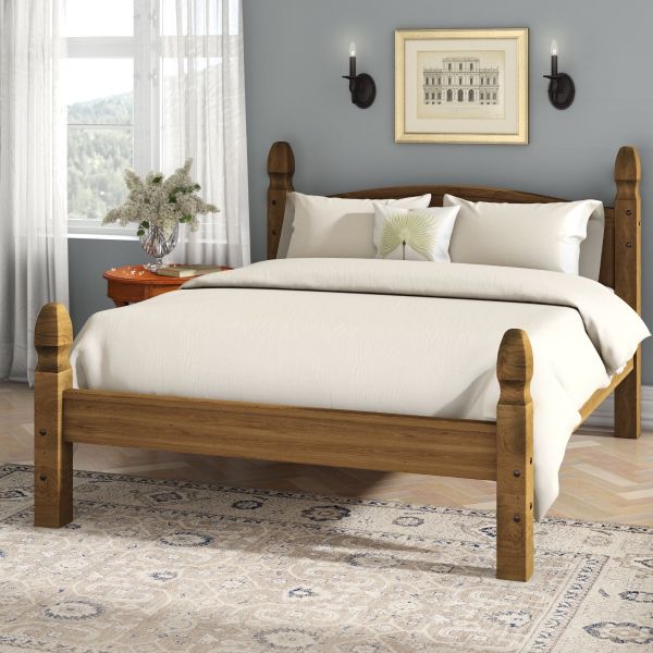 Corona Double Bed Frame 4ft 6 Low Foot End, Mexican Solid Pine