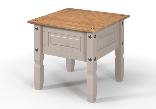 Corona Grey Lamp Table Mexican Solid Pine