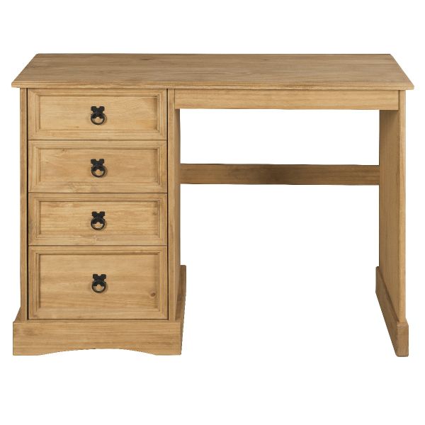 Corona 4 Drawer Dressing Table Desk - Mexican Solid Pine