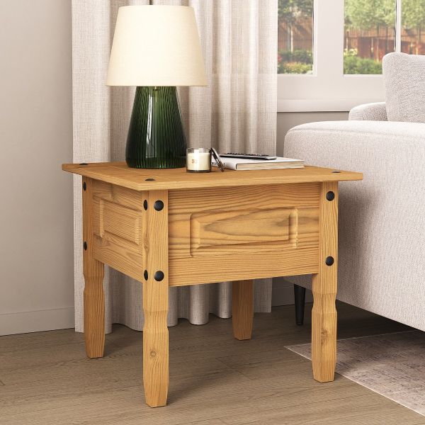 Corona Lamp Table, Mexican Solid Pine
